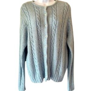 Vintage 90s Cottagecore Academia Jennifer Moore Cable Knit Cardigan